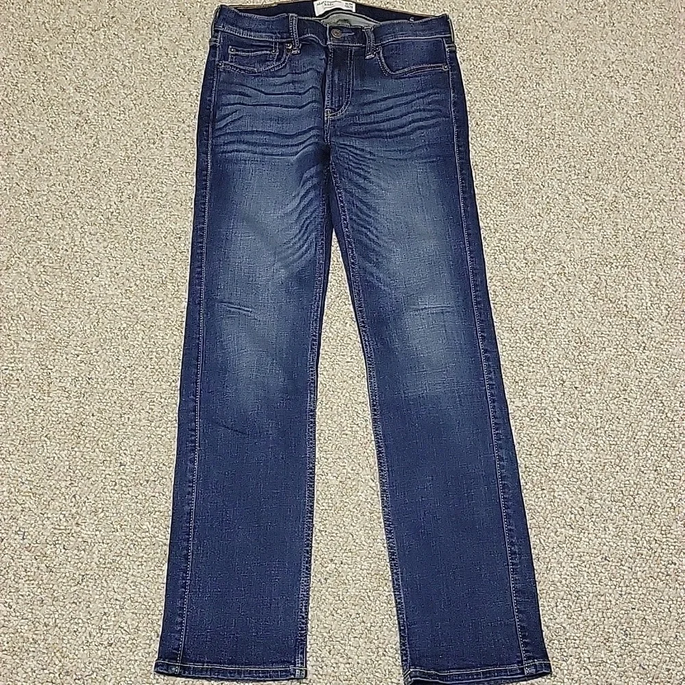 Abercrombie Kids Dark Blue Straight Jeans 13/14 Slim School Denim
